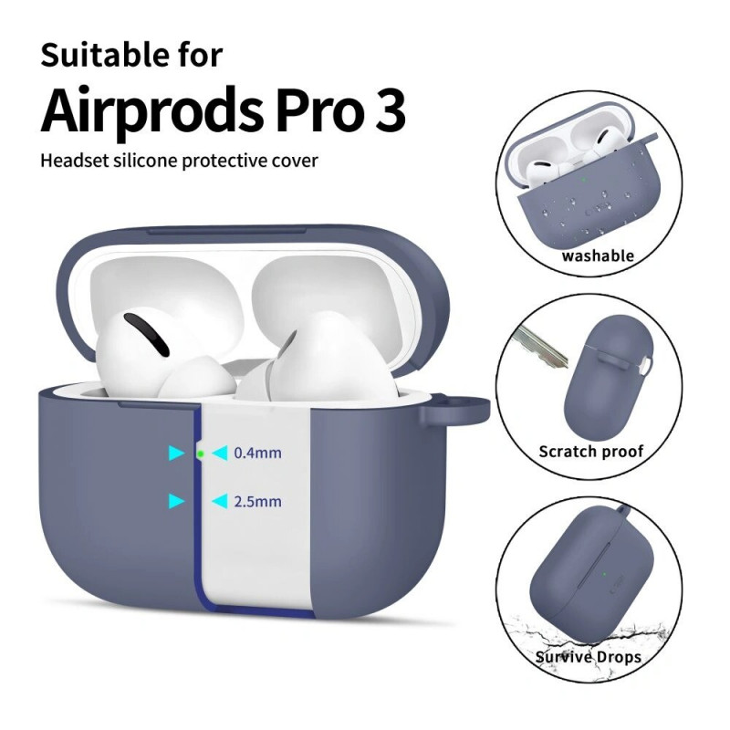 Tech-Protect Silicone Hook Hülle für Apple AirPods Pro 3, Baby Blue