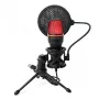 Wozinsky WM-W111 Kabelgebundenes Studio-Gaming-Mikrofon mit Ständer und RGB-Hintergrundbeleuchtung, Schwarz