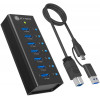 ICY BOX IB-AC618a 7-Port USB 3.2 Gen 2 Hub, Aluminium, 12 V