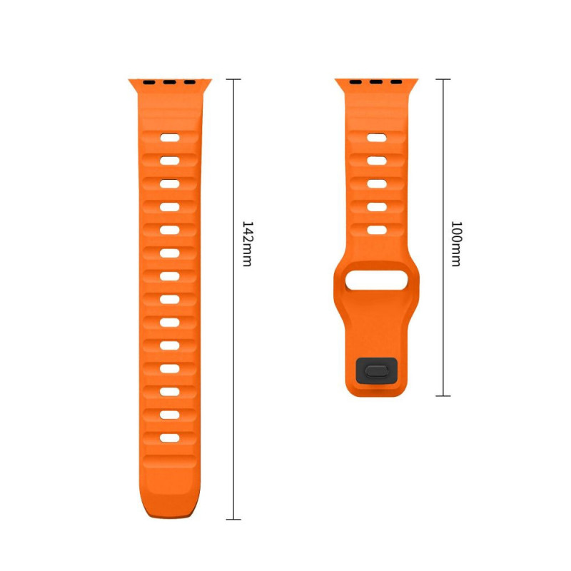 Tech-Protect Silicone Line Apple Watch 8 / 9 / 10 / 11 / 12 / SE / Ultra 44/45/46/49 mm Armband, Orange