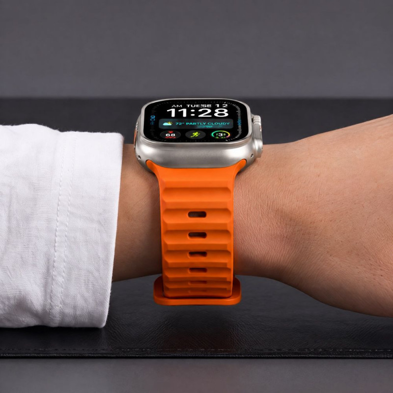 Tech-Protect Silicone Line Apple Watch 8 / 9 / 10 / 11 / 12 / SE / Ultra 44/45/46/49 mm Armband, Orange