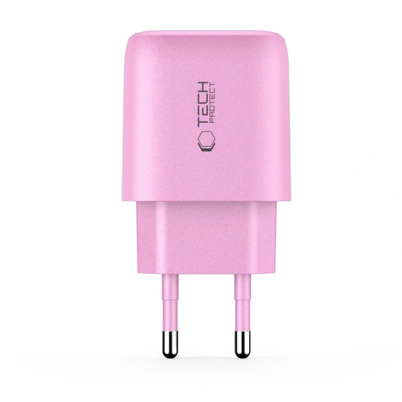 Tech-Protect NCA20 USB-A / USB-C Wandladegerät PD 20W / QC3.0, Baby Pink