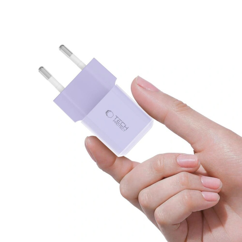 Tech-Protect NCM25 USB-C Wandladegerät PD 25W, Baby Purple