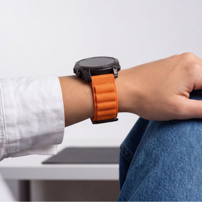 Tech-Protect Nylon Pro THP6037 Armband für Garmin Fenix 5X / 5X Plus / 6X / 6X Pro / 7X / 8 / 8 Pro / 9 / 9 Pro (51 mm), orange