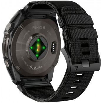 Tech-Protect Nylon Classic Armbanduhrarmband für Garmin Fenix 5X / 5X Plus / 6X / 6X Pro / 7X / 8 / 8 Pro / 9 / 9 Pro 47 mm, Schwarz