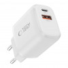 Tech-Protect NCA20 USB-A / USB-C Wandladegerät PD 20W / QC3.0 mit USB-C / Lightning Kabel 100 cm, Weiß