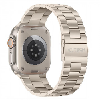 Tech-Protect Stainless Edelstahlarmband für Apple Watch 8 / 9 / 10 / 11 / 12 / SE / Ultra (44 / 45 / 46 / 49 mm), Starlight