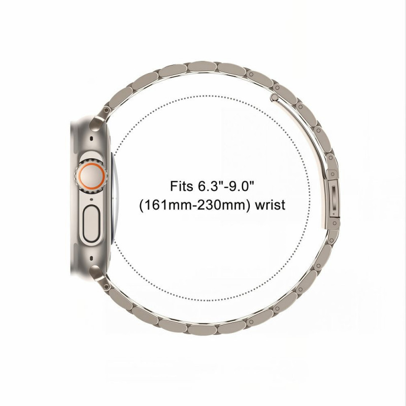 Tech-Protect Stainless Edelstahlarmband für Apple Watch 8 / 9 / 10 / 11 / 12 / SE / Ultra (44 / 45 / 46 / 49 mm), Starlight