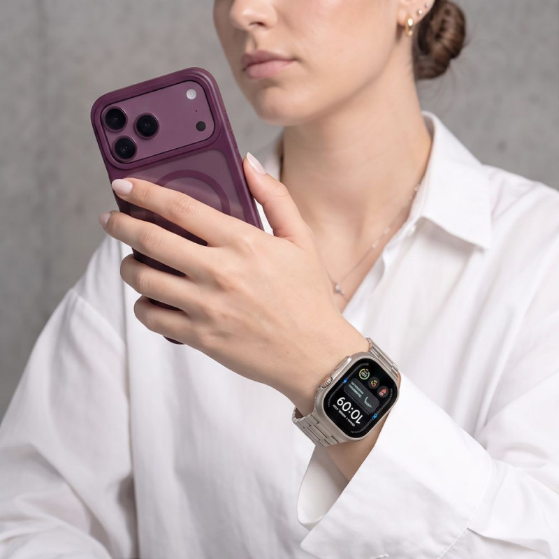 Tech-Protect Stainless Edelstahlarmband für Apple Watch 8 / 9 / 10 / 11 / 12 / SE / Ultra (44 / 45 / 46 / 49 mm), Starlight