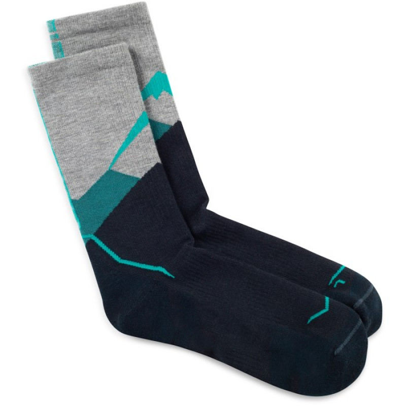 Buff Merino Lightweight Crew Sock LWC1, Petrol, L