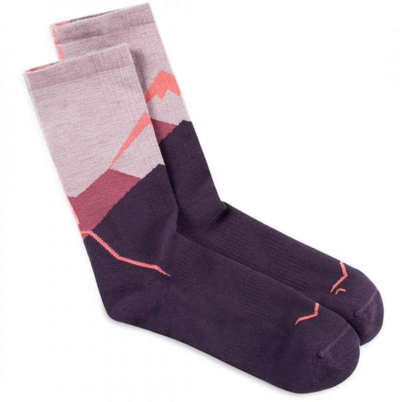 Buff Merino Lightweight Crew Sock LWC1, Pink, L