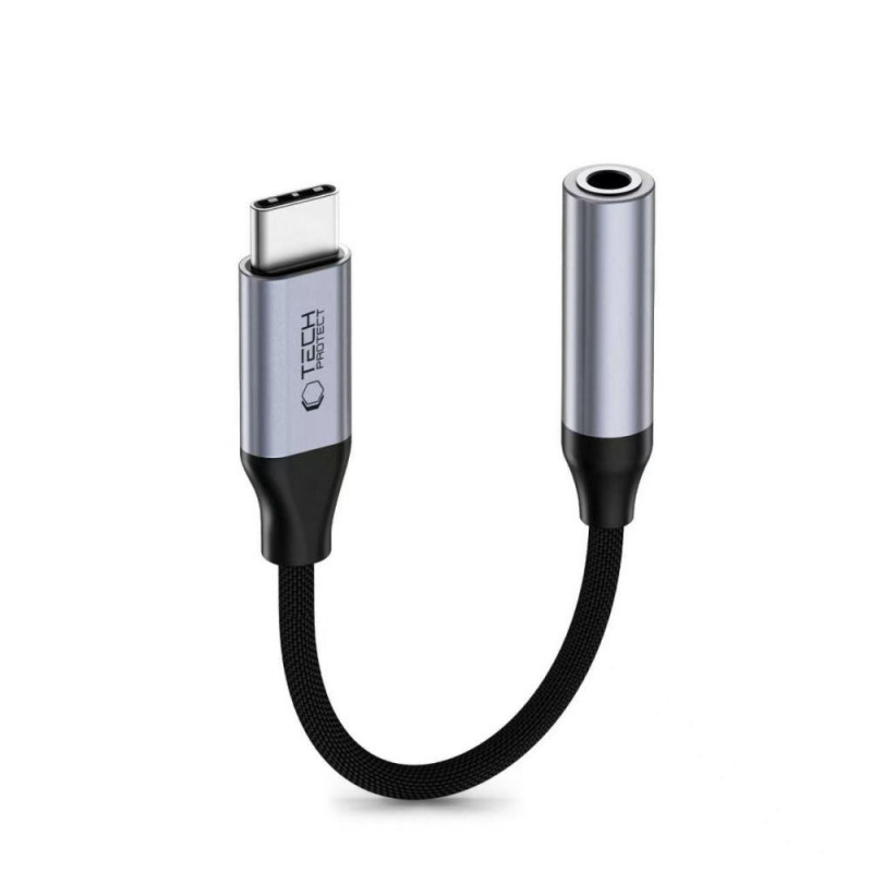 Tech-Protect Ultraboost USB-C auf 3,5 mm Mini-Klinke DAC Adapter, Iron Grey