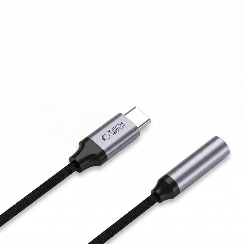 Tech-Protect Ultraboost USB-C auf 3,5 mm Mini-Klinke DAC Adapter, Iron Grey