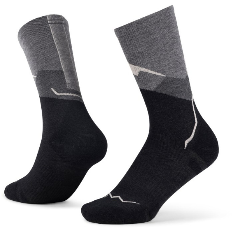 Buff Merino Lightweight Crew Sock LWC1, Graphite, L
