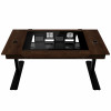 Lian Li DK07 Desk Case Wood Edition, Dual-System-fähig, 2x E-ATX, höhenverstellbar, Walnuss / Schwarz