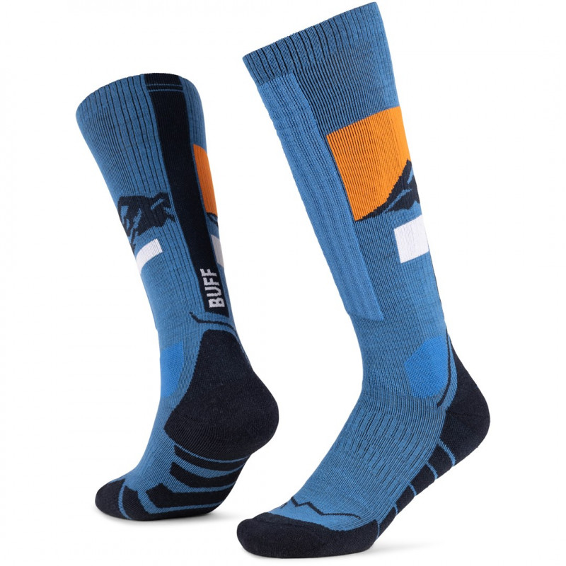 Buff Merino HW Over The Calf Socken HWO1, Royal Blue, L