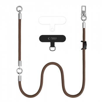 Tech-Protect C10S Rope Crossbody- & Handgelenkband-Set, Walnut Brown/Titanium