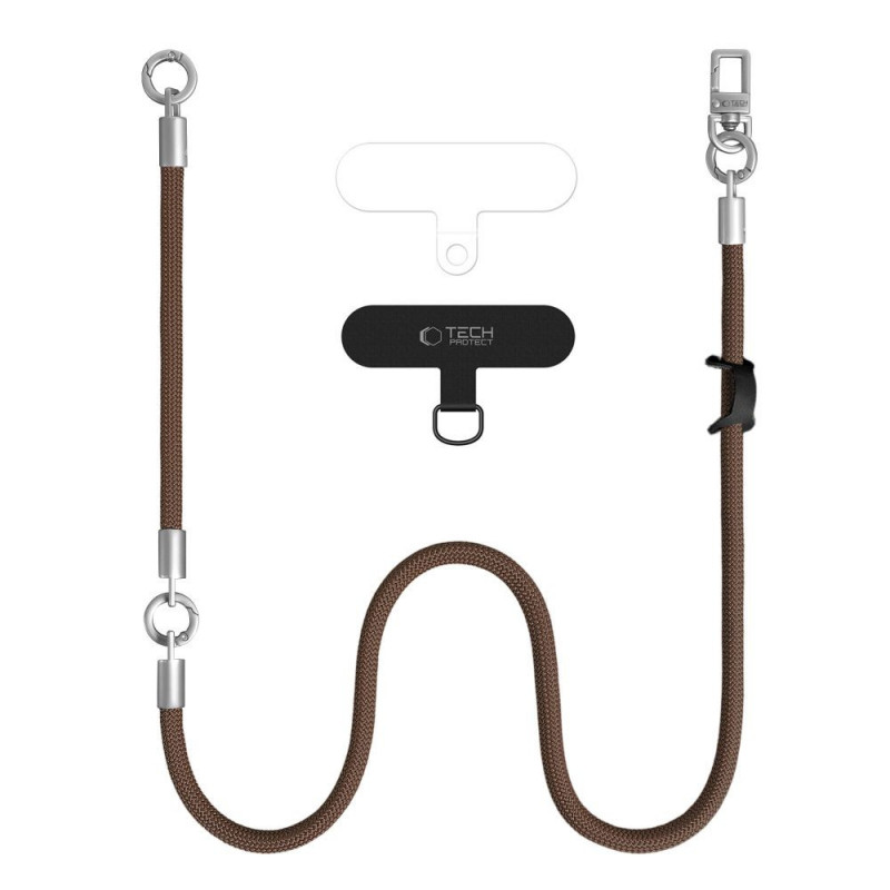 Tech-Protect C10S Rope Crossbody- & Handgelenkband-Set, Walnut Brown/Titanium