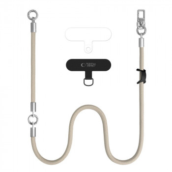 Tech-Protect C10S Rope Umhänge- und Handgelenkband-Set, Desert Beige/Titanium