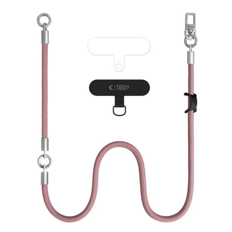 Tech-Protect C10S Rope Crossbody- & Armband-Set, Dusty Rose/Titanium