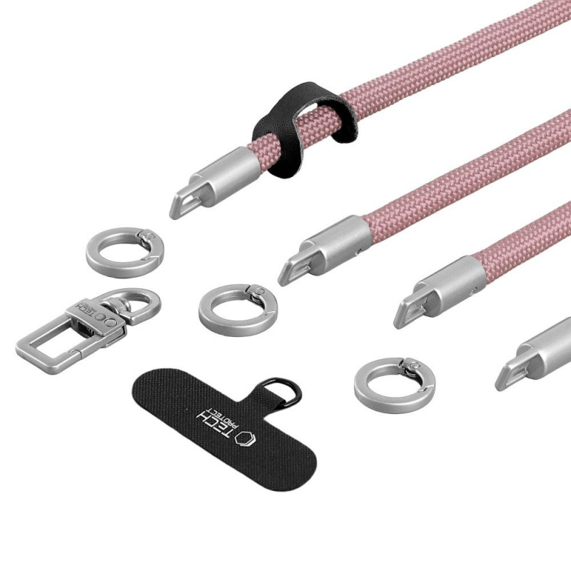 Tech-Protect C10S Rope Crossbody- & Armband-Set, Dusty Rose/Titanium