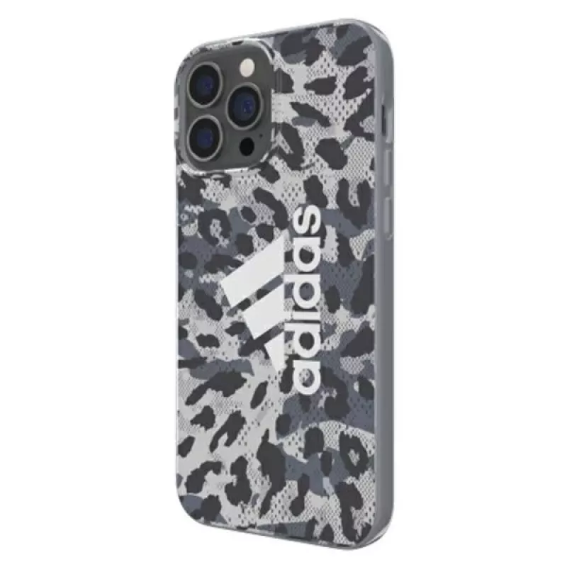 Adidas OR SnapCase Leopard Hülle für Apple iPhone 13 Pro Max, grau