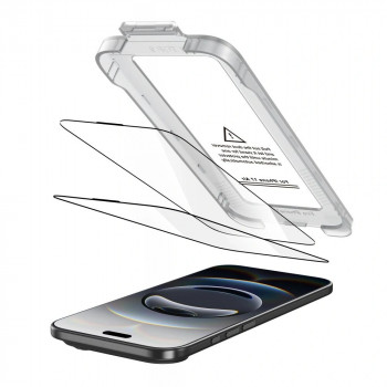 Tech-Protect Quick Set+ Displayschutz aus gehärtetem Glas für Apple iPhone Air, Schwarz (2 Stk.)
