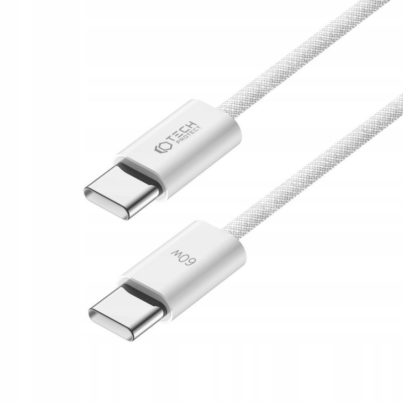 Tech-Protect Ultraboost Classic USB-C / USB-C PD Kabel, 60W, 3A, 100 cm, Weiß