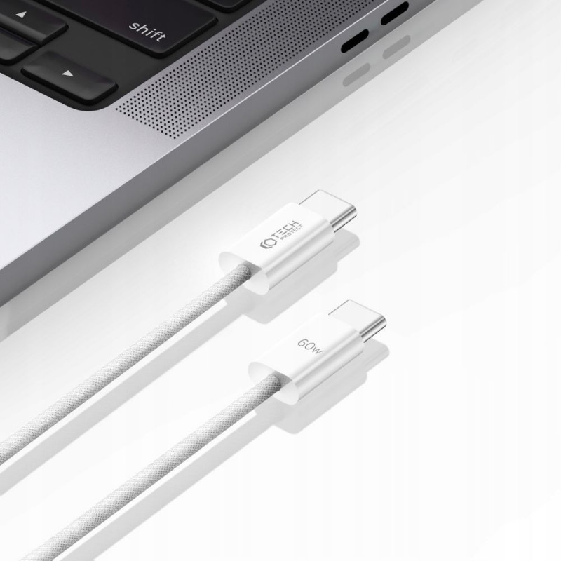 Tech-Protect Ultraboost Classic USB-C / USB-C PD Kabel, 60W, 3A, 100 cm, Weiß