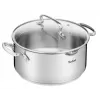 Tefal Duetto+ G7194655 Kochtopf, rund, Edelstahl, 24 cm, Glasdeckel