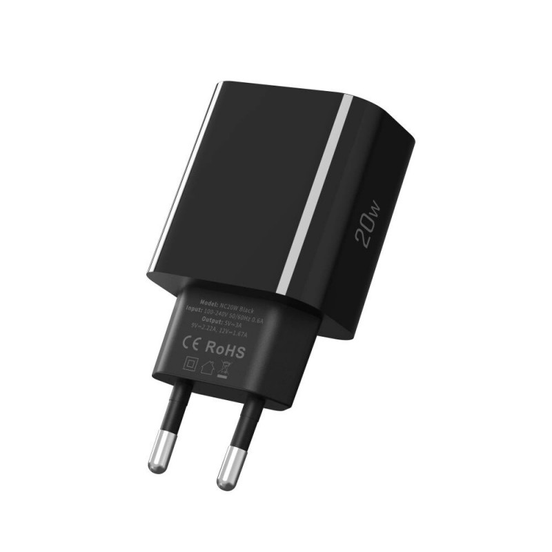 Tech-Protect NC20W USB-C-Wandladegerät PD 20W, Schwarz