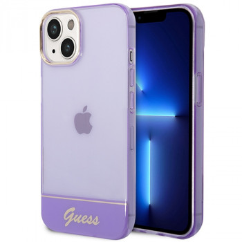 Guess GUHCP14SHGCOU Transluzentes Hardcase für Apple iPhone 14 / 15 / 13 6,1 Zoll, lila