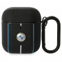 BMW BMA222RVSK Leather Color Lines Hülle für Apple AirPods 1/2, schwarz