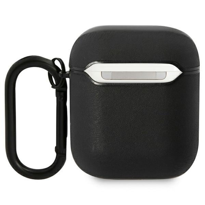 BMW BMA222RVSK Leather Color Lines Hülle für Apple AirPods 1/2, schwarz