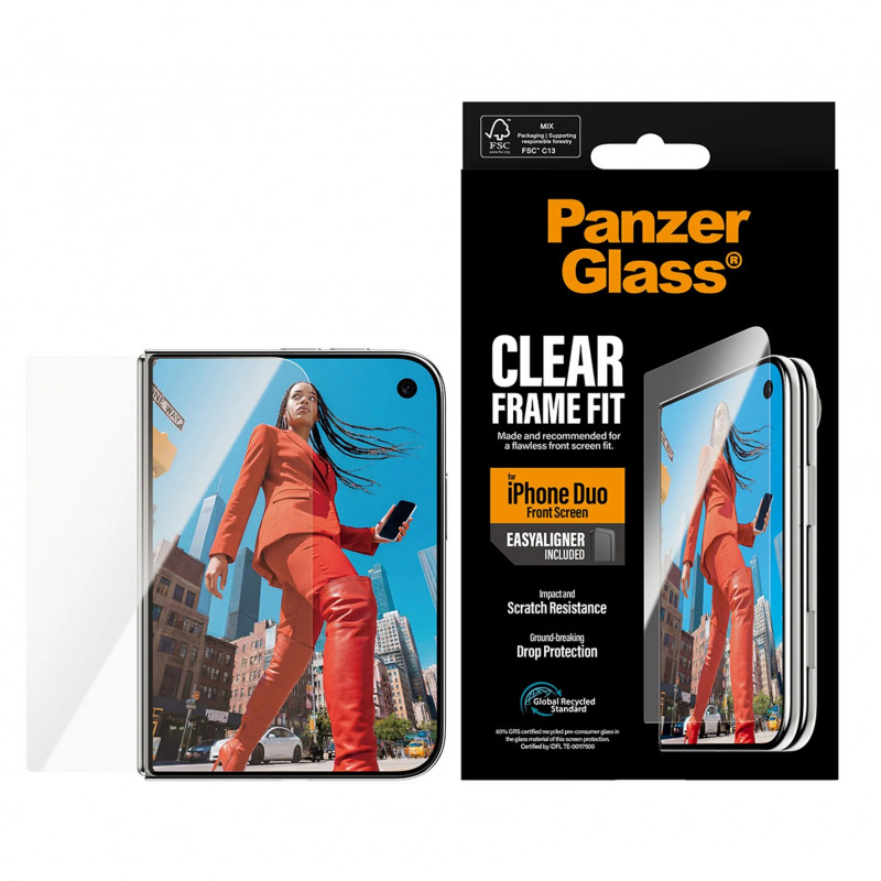 PanzerGlass Displayschutzfolie für iPhone Duo mit EasyAligner, transparent