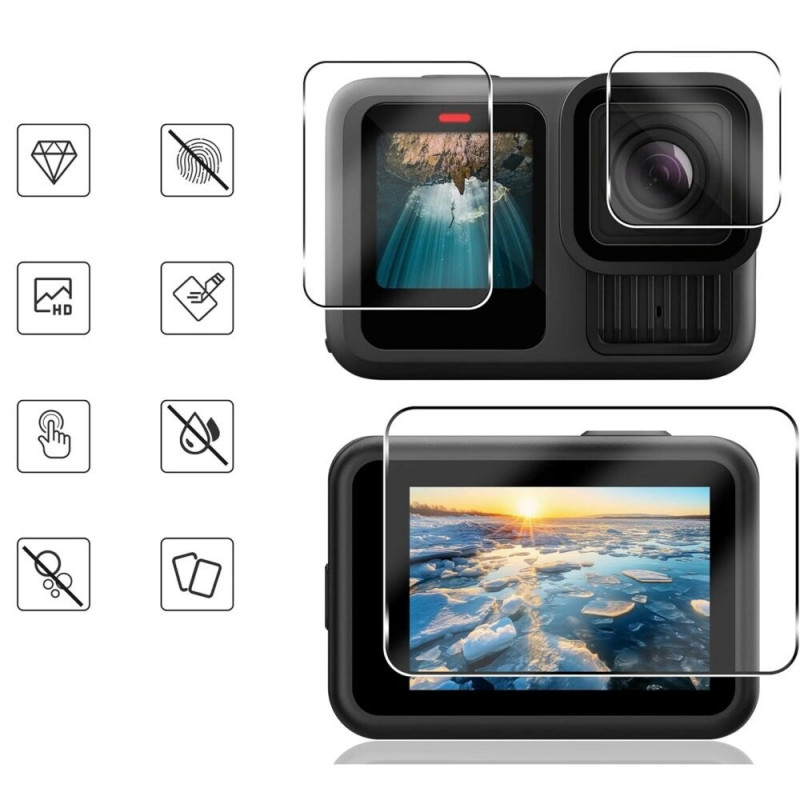 Tech-Protect Glass Fit+ gehärtetes Glas für GoPro Hero 13 (2 Stk.), transparent