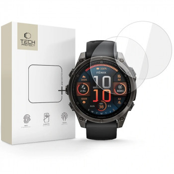 Tech-Protect Glass Fit+ Panzerglas für Garmin Fenix 8 47mm (2 Stk.), Clear