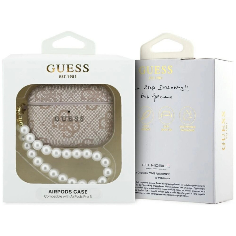 Guess 4G Pearl Strap Hülle für Apple AirPods Pro 3, pink