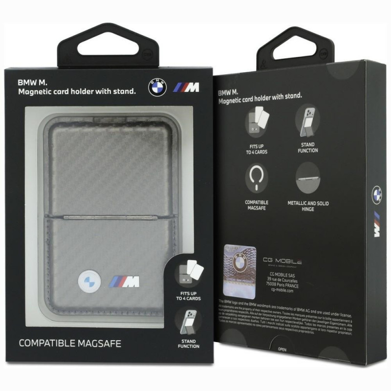 BMW M Carbon Metal Logos MagSafe Wallet, anthrazit