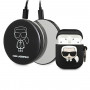 Karl Lagerfeld Ikonik Silikonhülle für AirPods 1/2 mit 2000 mAh Powerbank, schwarz