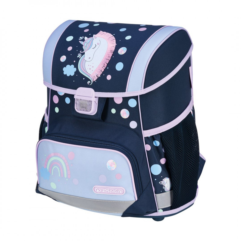 Herlitz Loop Plus Unicorn Dreams Schulranzen-Set, dunkelblau/rosa