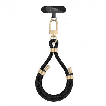 Tech-Protect C4S Rope Wrist Strap, Schwarz/Gold