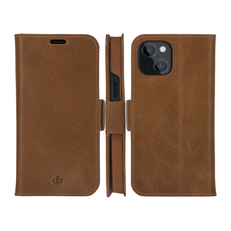 dbramante1928 Copenhagen Slim Flip-Hülle, genarbtes Leder, Tan, für Apple iPhone 13 mini (CS54GT001324)