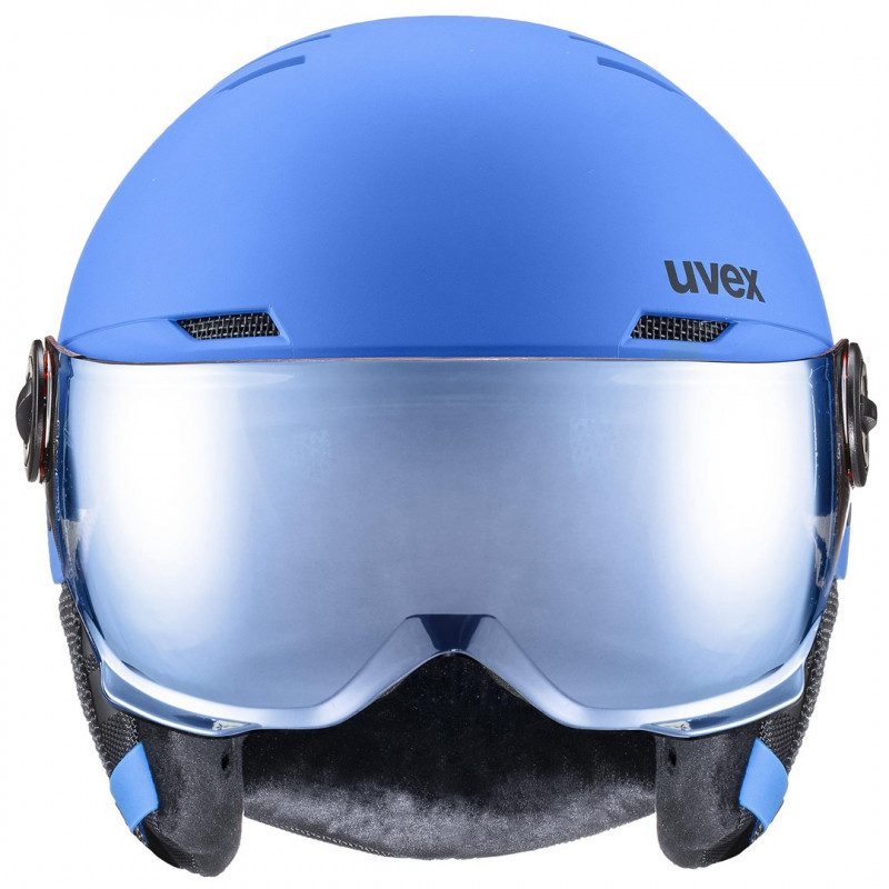 UVEX Rocket jr. Visor Kinder-Skihelm, Blau Matt