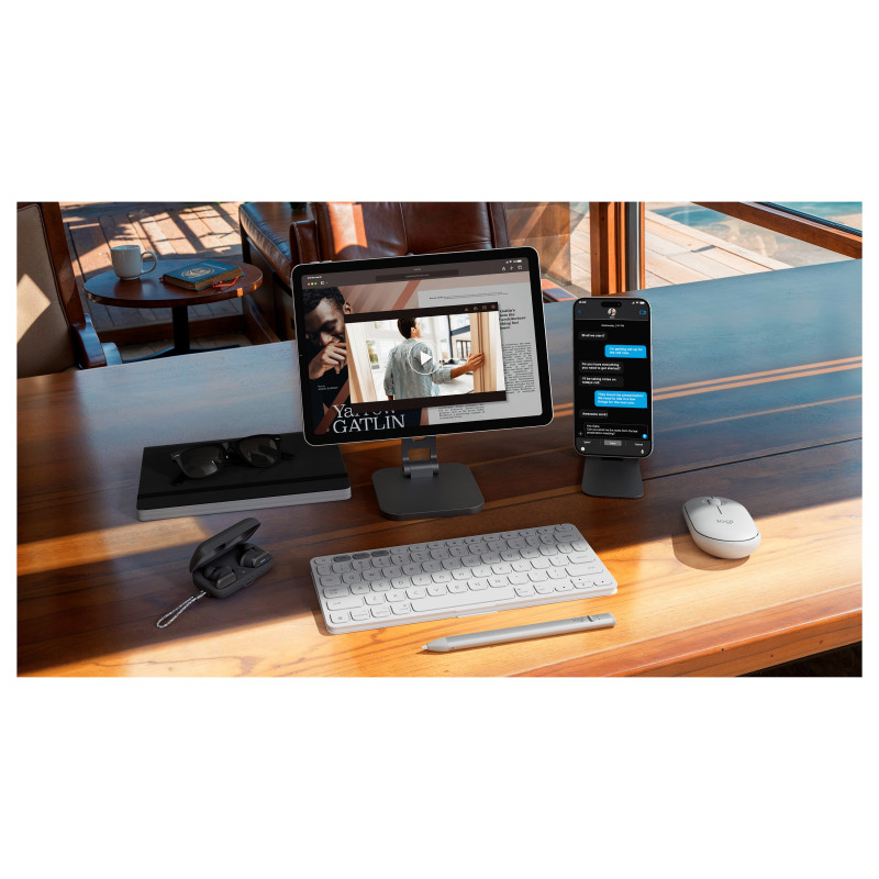 Logitech Keys-To-Go 2 für iPad Tastatur (920-013009), Pale Grey, Swiss Layout