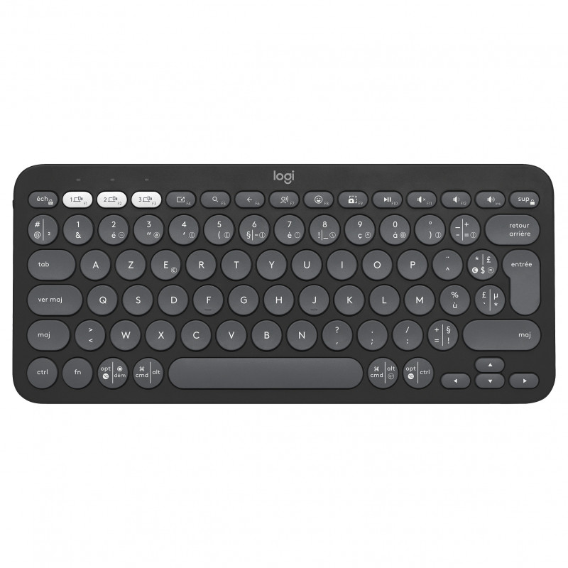 Logitech Pebble Keys 2 K380s Bluetooth-Tastatur (920-011803), Graphite, französisches Layout