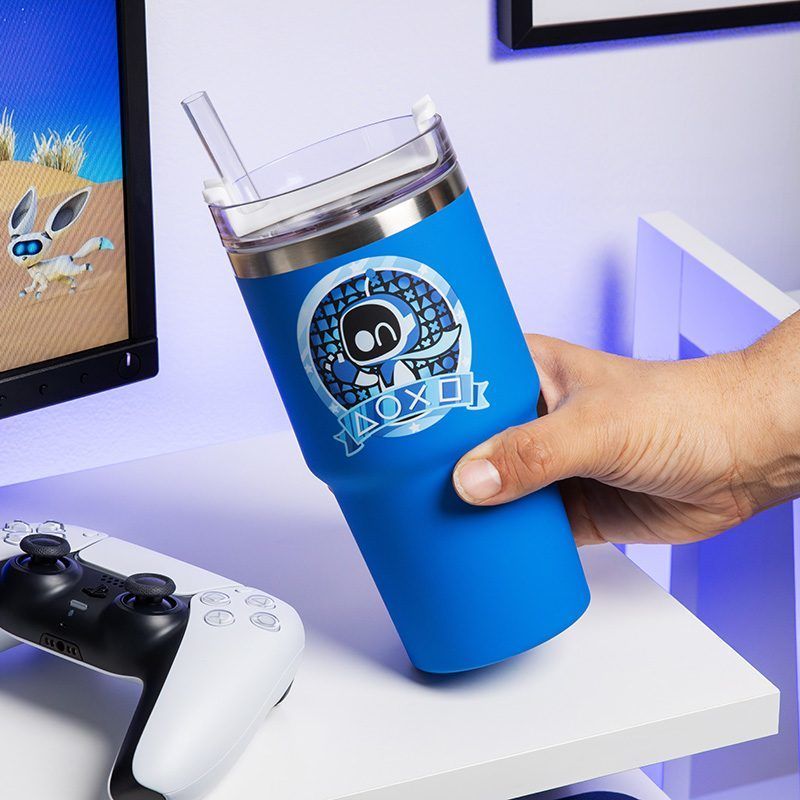 Paladone PP15504AB Astro Bot Reisebecher, 600 ml, Blau