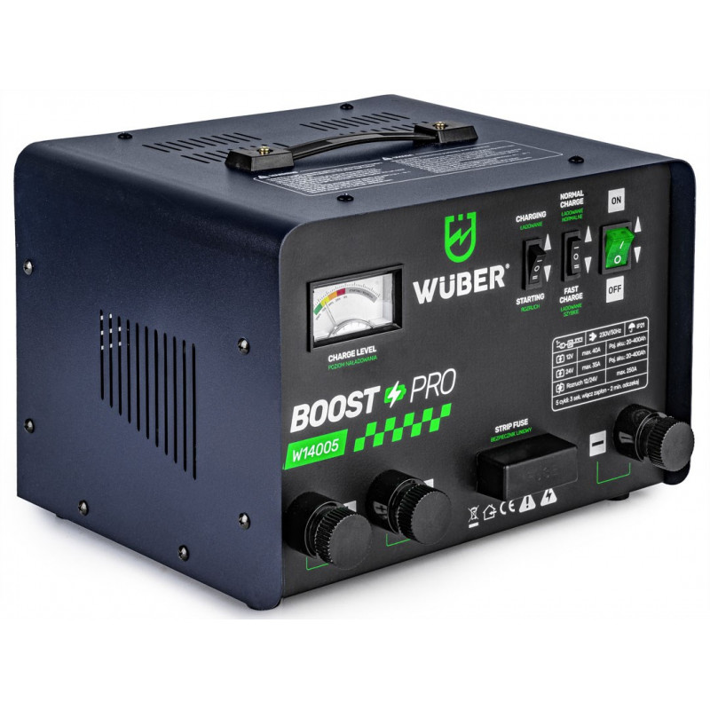 Wuber W14005 Kfz-Batterieladegerät mit Starthilfe, 40 A, 12 V/24 V