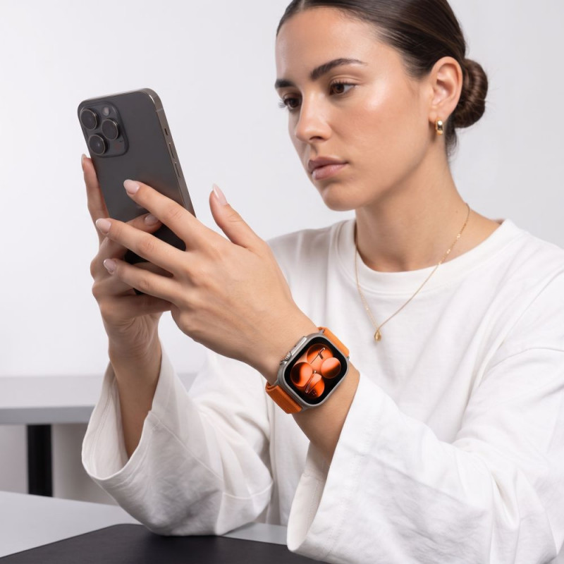 Tech-Protect Nylonloop Apple Watch 8 / 9 / 10 / 11 / 12 / SE / Ultra 44/45/46/49 mm Armband, Orange