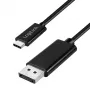 LogiLink CUA0120 USB 3.2 Gen2 Type-C Kabel, C/M auf DP/M, bi-di, 8K/60 Hz, Metall, schwarz, 1,8 m